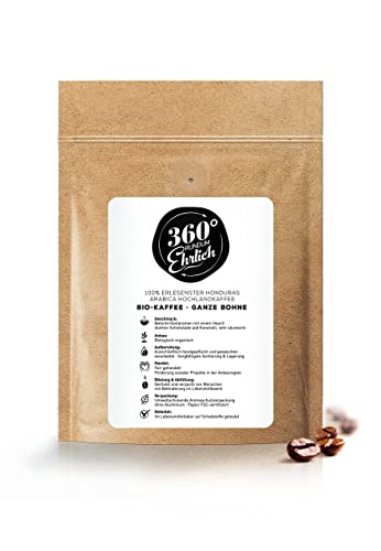 360° Premium Bio Kaffeebohnen 1kg, 100%...